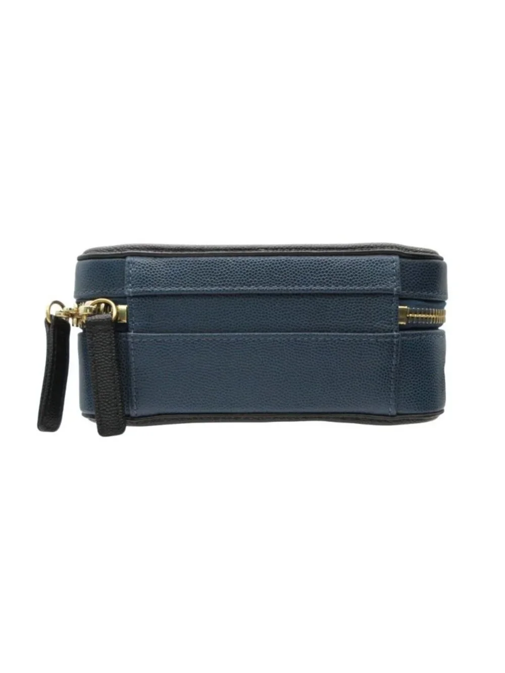 Chanel Shoulder Bag CC Filigree Small Vanity 2-Way Chain Caviar Leather Navy